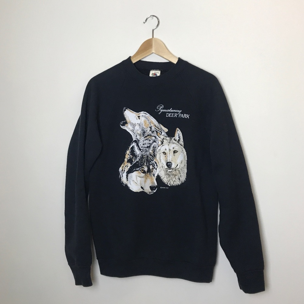 Vintage Unisex Sweatshirts Wolf Size L USA made